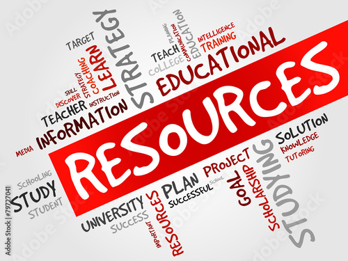 RESOURCES word cloud, education concept