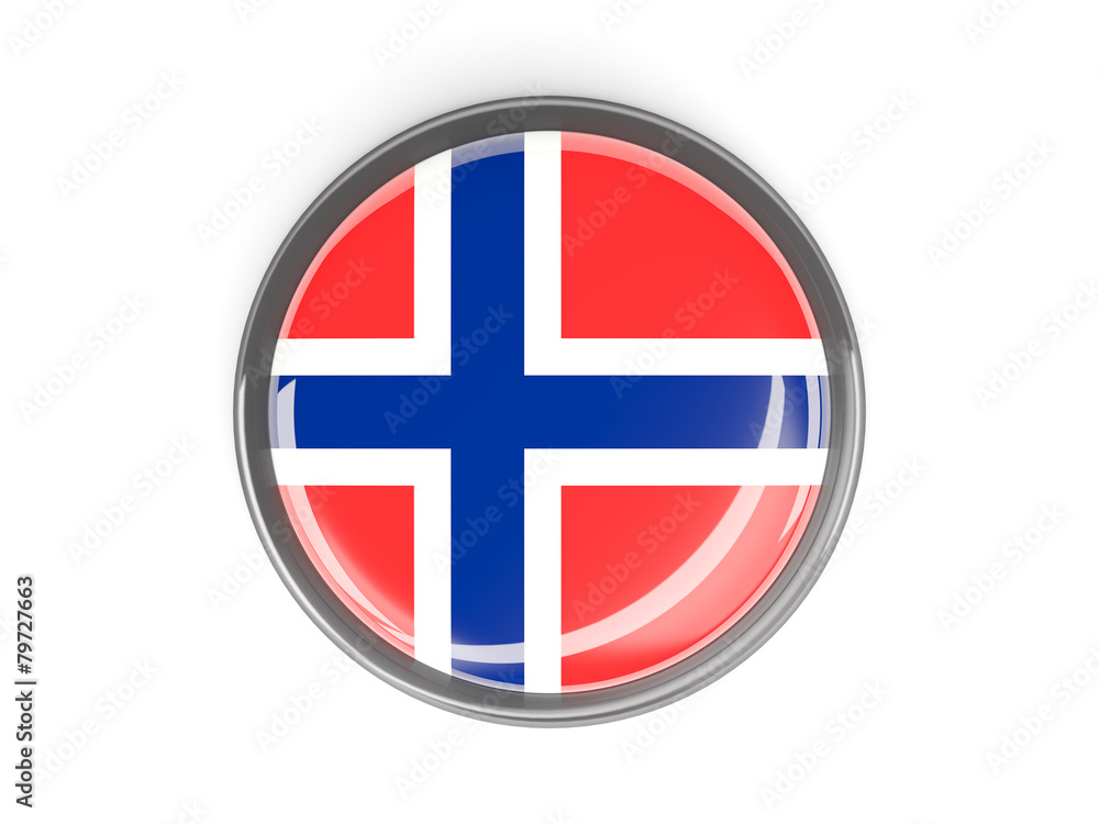 Round button with flag of norway