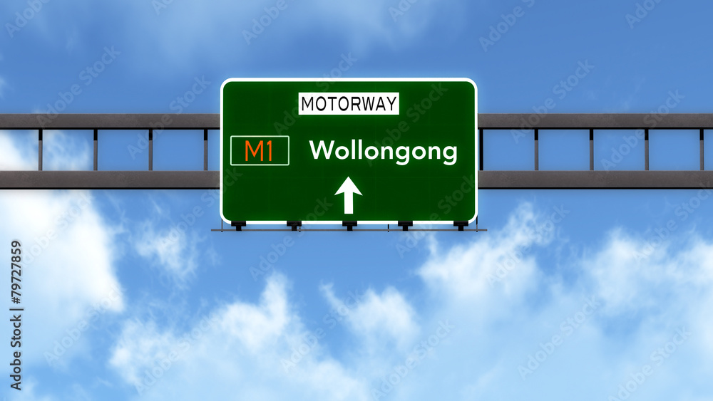 Wollongong Australia Highway Road Sign