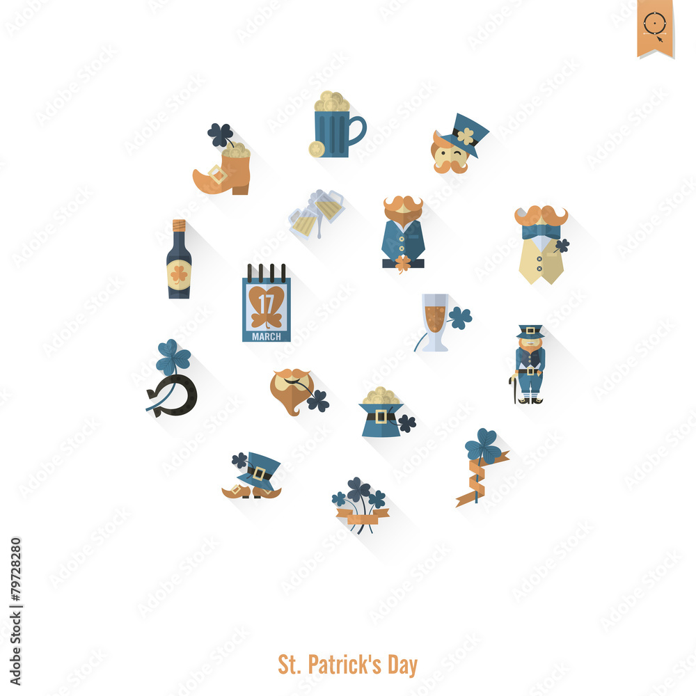 Saint Patricks Day Isolated Icon Set Saint Patricks Day Isolated Icon Set