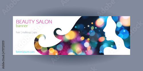 Beautiful girl spa salon banner template.