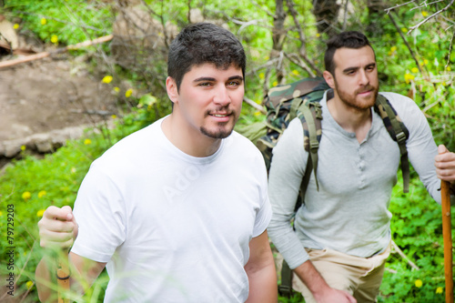 two men hiking