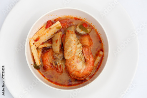 Tom Yum Goong - Thai hot and spicy soup with shrimp