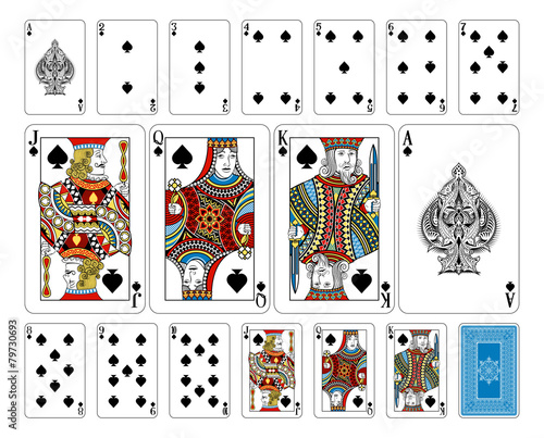 Bridge size Spade playing cards plus reverse