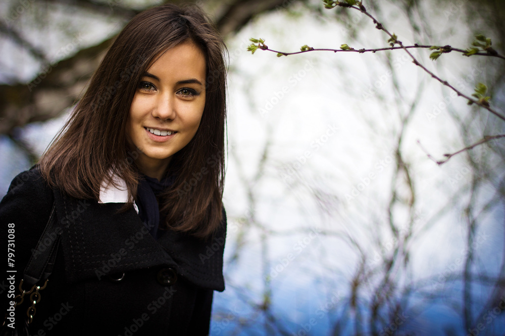 the girl in the coat in the woods the girl in the coat in the woods