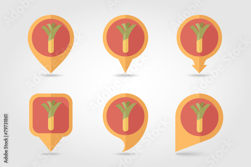 Free Download Leek mapping pins icons with long shadow - GFXLoad