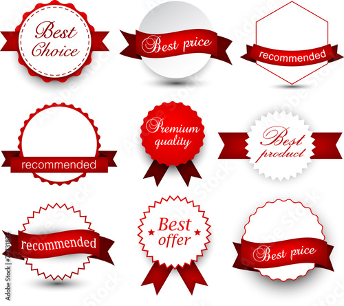 Collection of award badges.