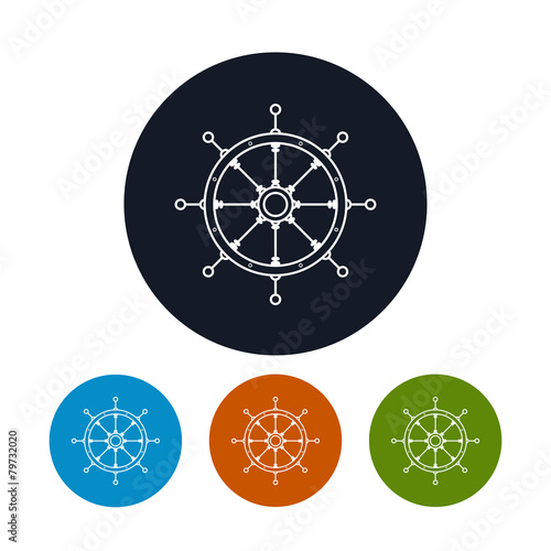 Icon  ship's wheel, vector illustration