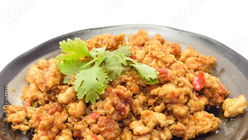 Fried pork with curry paste