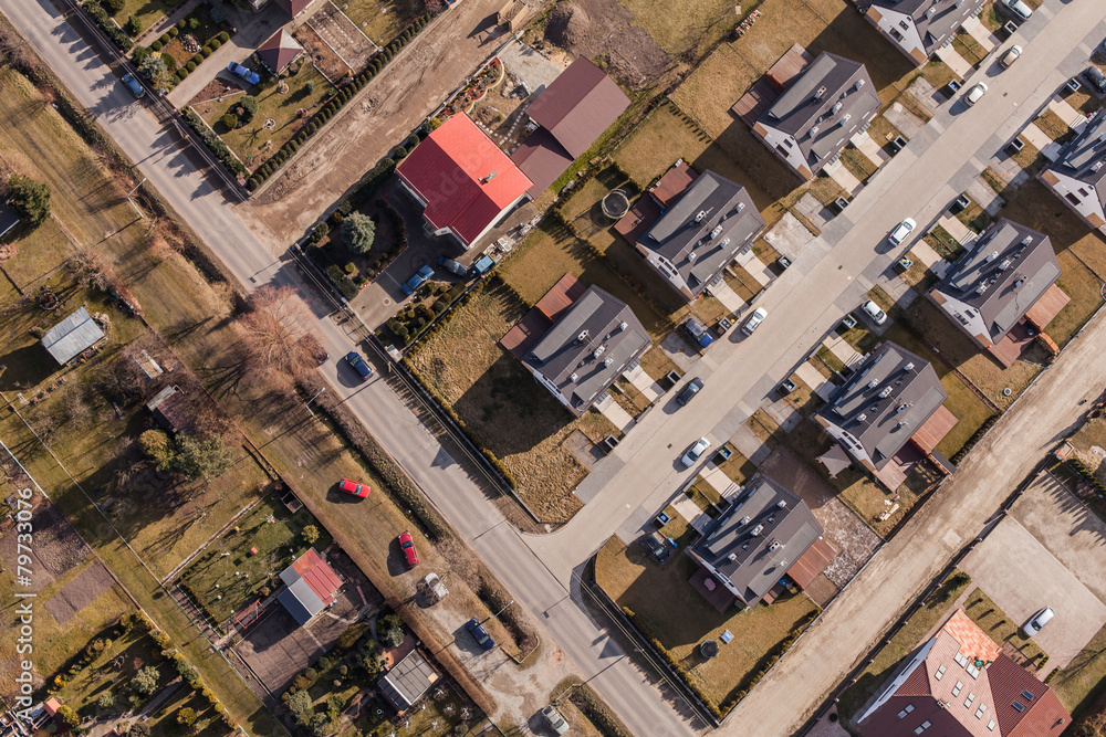 aerial view of wroclaw city suburbs