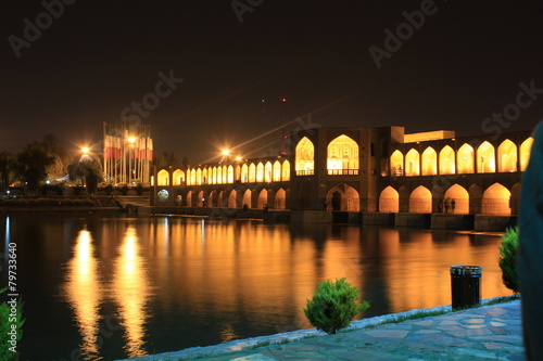 Bild auf Leinwand sio-se-pol bridge in esfahan, iran, evening