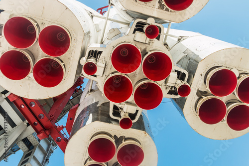 Historical monument rocket east is on the launch pad in the par