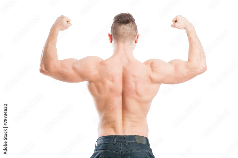 Muscular male from the back Muscular male from the back