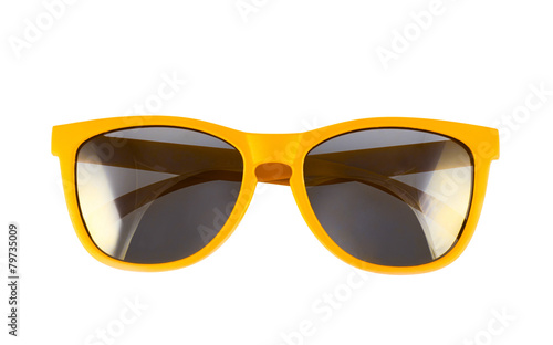 Yellow sun glasses isolated