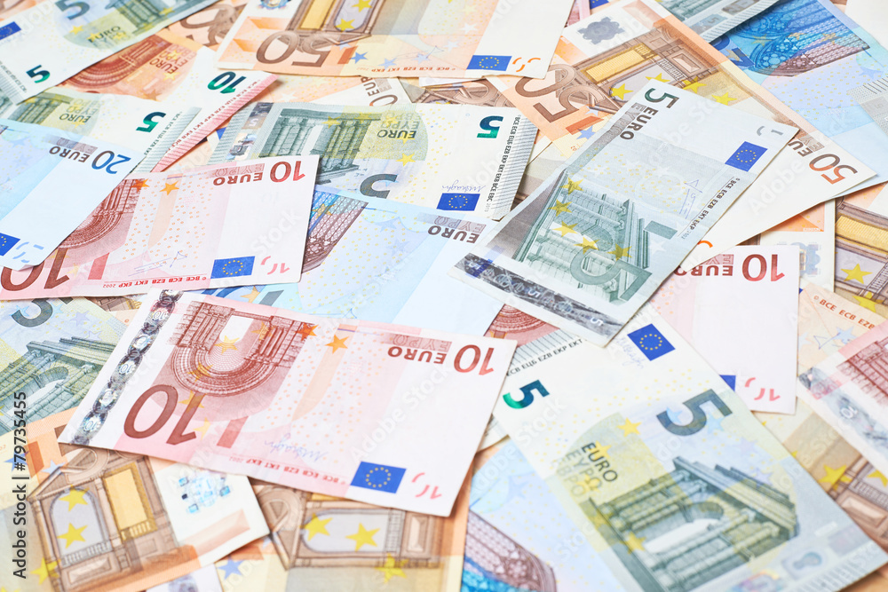 Surface covered with euro bank notes Surface covered with euro bank notes