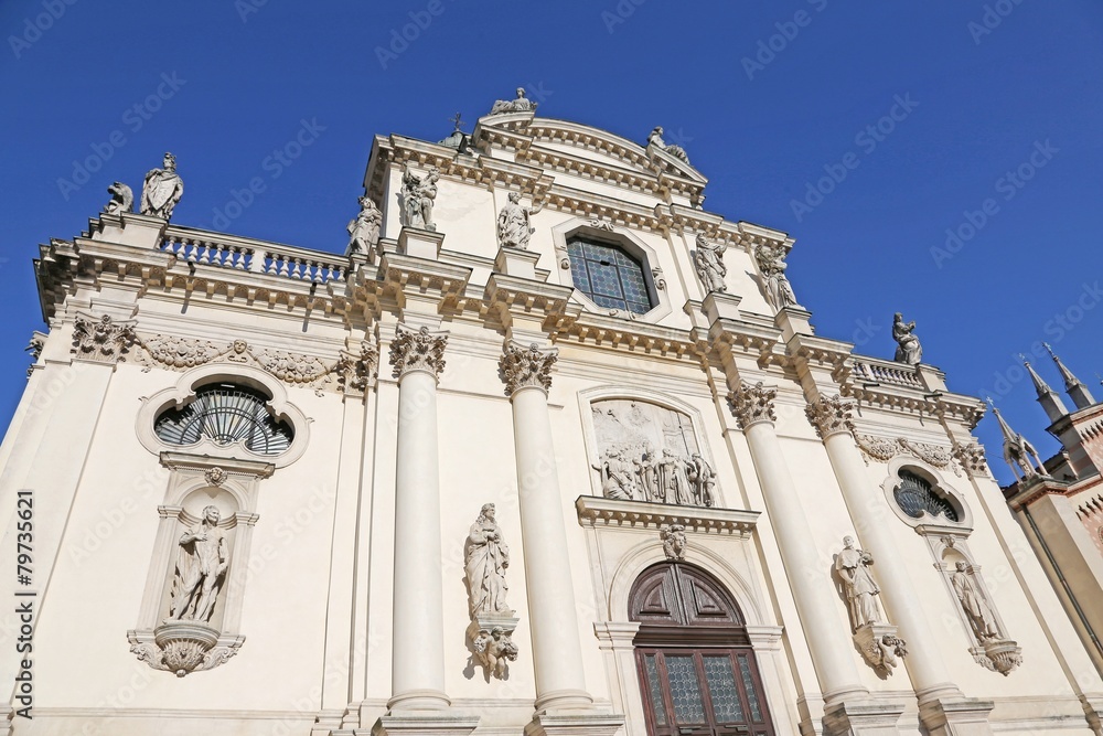 facade of the church dedicated to the Virgin Mary in Vicenza cit