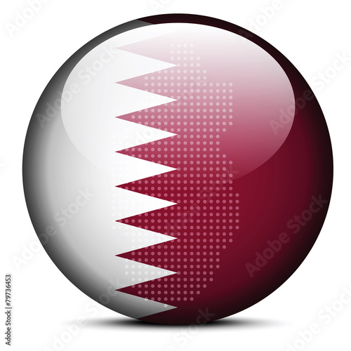 Map with Dot Pattern on flag button of State of Qatar