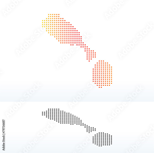 Map of Federation of Saint Kitts and Nevis with Dot Pattern