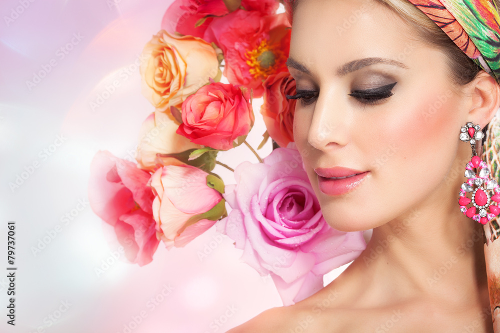 Beautiful Woman In Flowers Beautiful Woman In Flowers