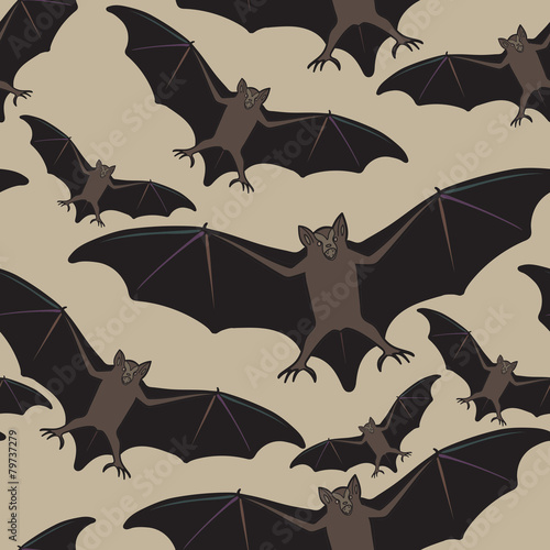 Vector seamless halloween pattern with bat