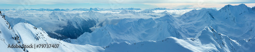 Dolomiten Alps winter view (Austria). Panorama.