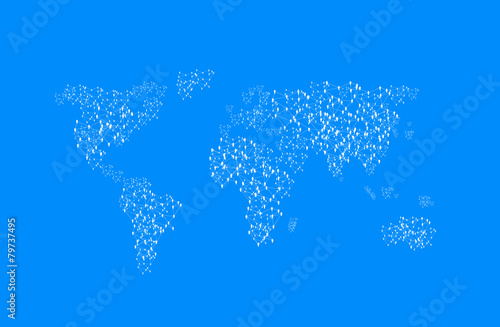 World Map Illustration with people  easy all editable