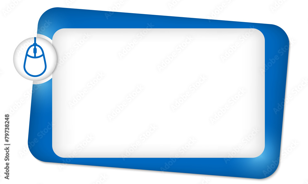 Blue frame for entering text and mouse symbol Blue frame for entering text and mouse symbol