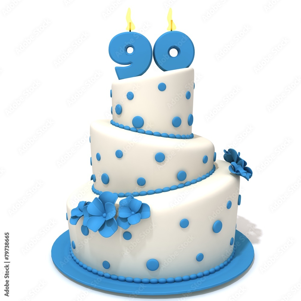 Birthday cake with number ninety Birthday cake with number ninety