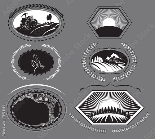 Set of farm labels
