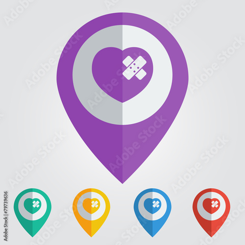 Free Download Vector heart and patch pin - GFXLoad