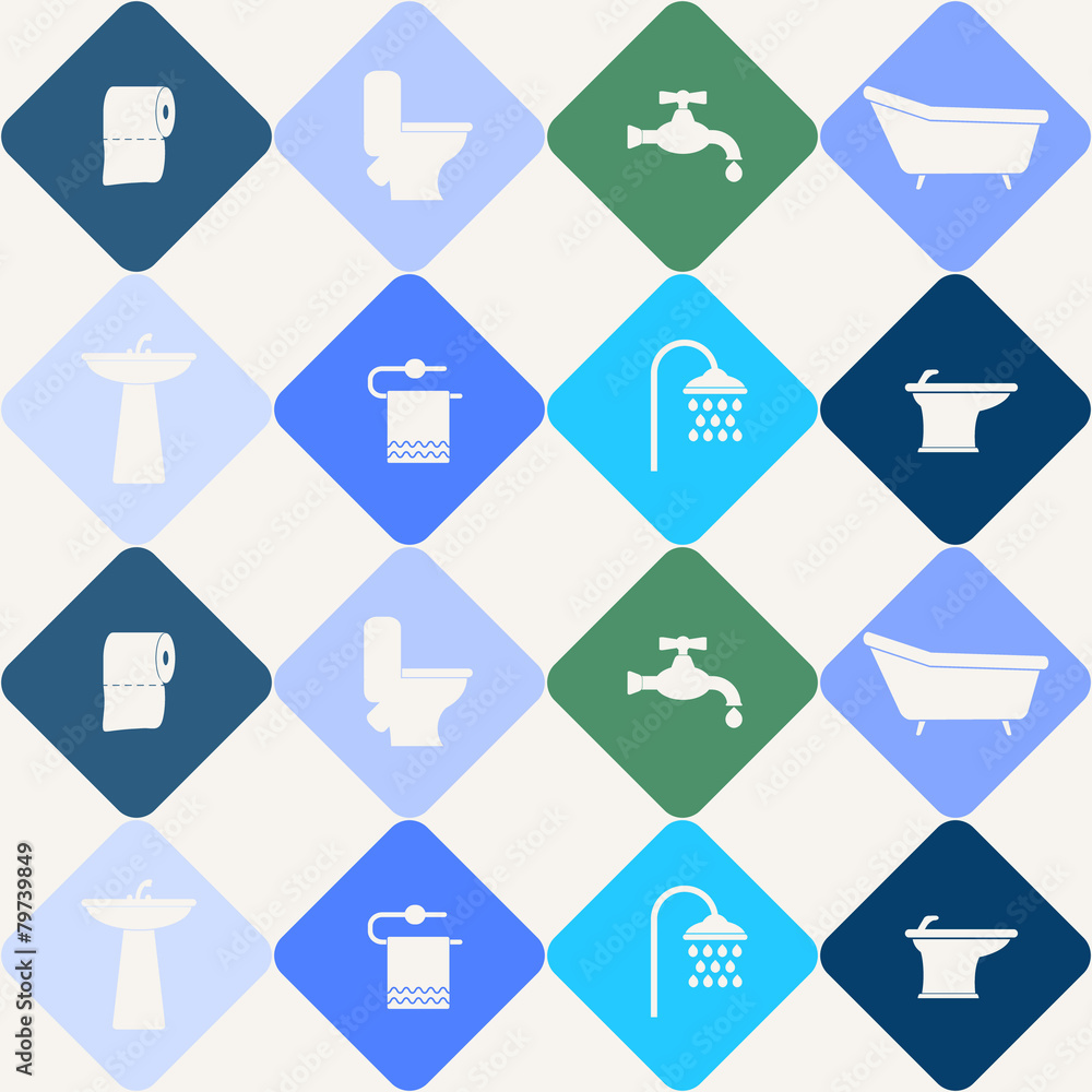 Seamless background with bathroom icons for your design Seamless background with bathroom icons for your design