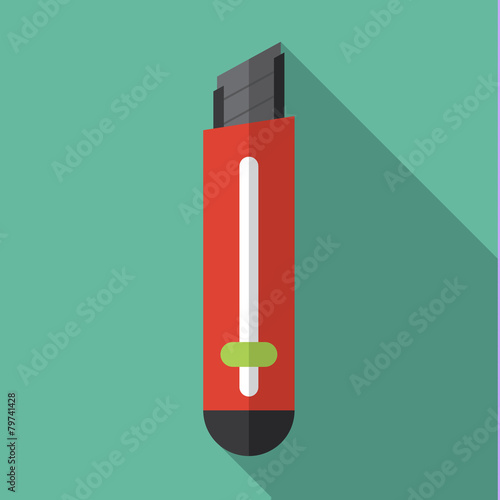 Cutter knife flat icon design