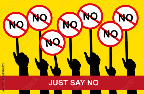 Just say no vector, hands hold No tag, hand hold, against