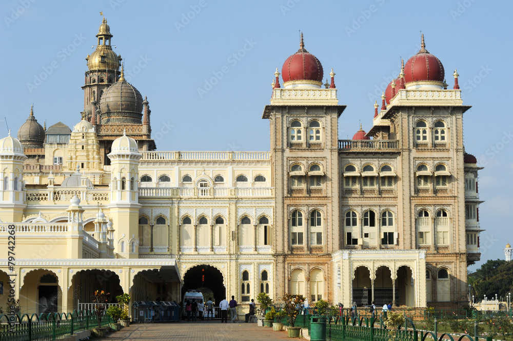 The ancient Mysore palace on India