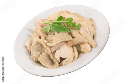 Steam chicken for eat with rice