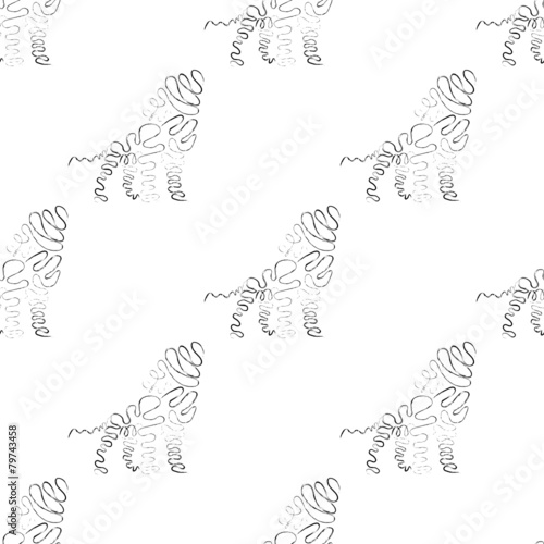 Lion seamless pattern in black and white color