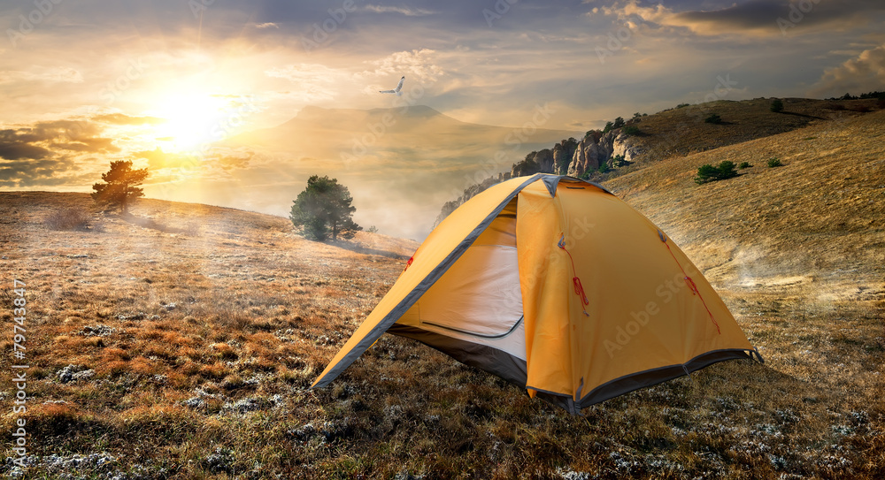Tent on mountain