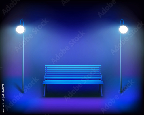 Park bench. Vector Illustration.