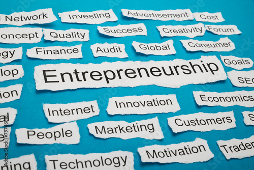 Obraz na plátně Word Entrepreneurship On Piece Of Torn Paper