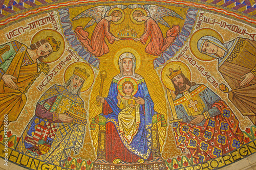Jerusalem - mosaic of Madonna in Dormition abbey photo