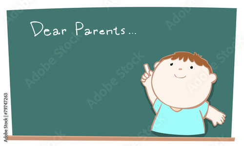 Dear parents blackboard illustration vector