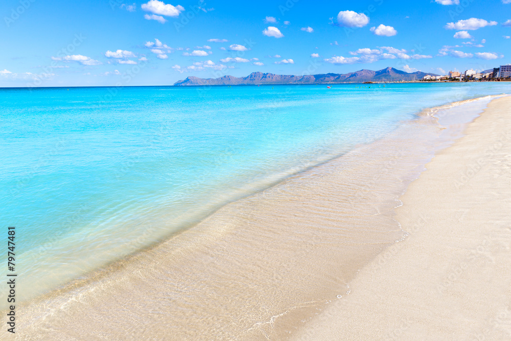 Mallorca Can Picafort beach in alcudia bay Majorca Mallorca Can Picafort beach in alcudia bay Majorca