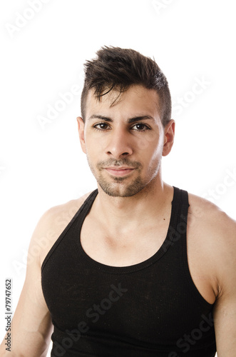 Strong latin young man portrait