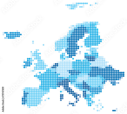 Europe dotted blue