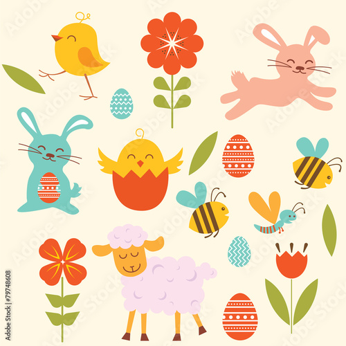 Easter set of elements