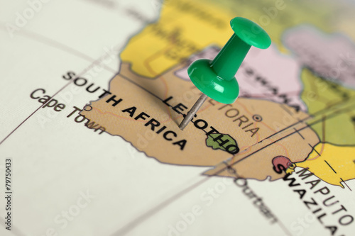 Location South Africa. Green pin on the map.