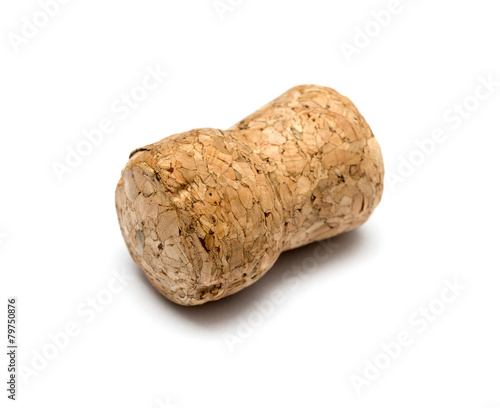 wine cork isolated on white background closeup shot