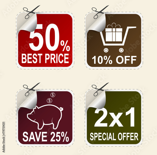 Vector sale coupons