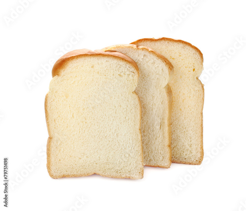 slice of bread isolated on white background