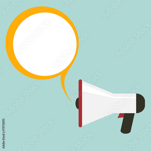 Loudspeaker with speech bubble